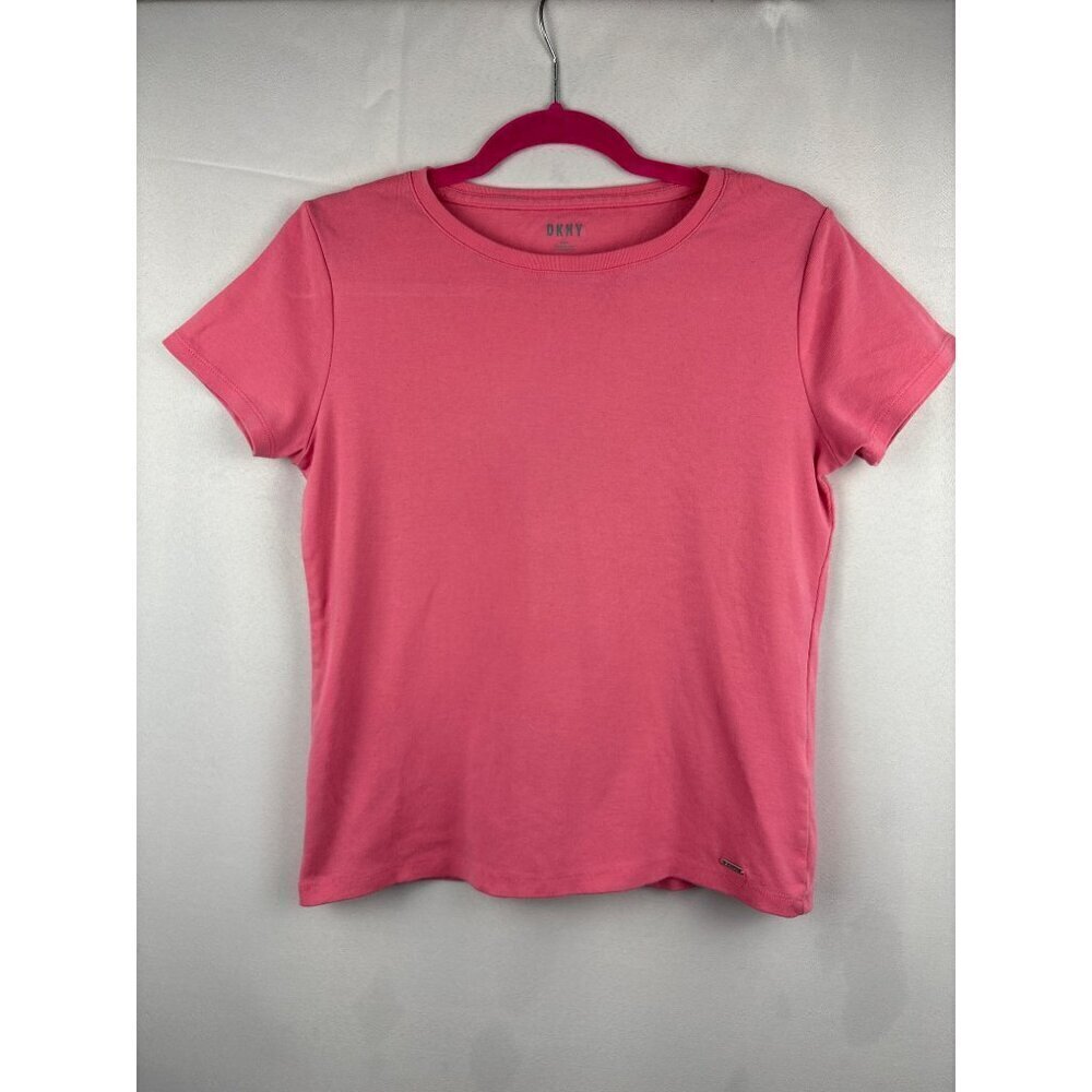 DKNY Womens Medium Pink Cotton T-Shirt